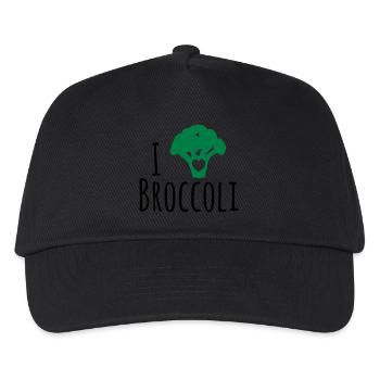 Broccoli Shirt - Kinder Basecap - Schwarz - Vorne