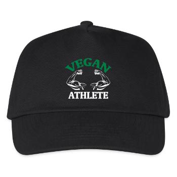 Athlete Vegan Vegan Vegetarier Veggie Geschenk - Kinder Basecap - Schwarz - Vorne