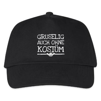 Gruseliges Halloween Kostüm Shirt Gruselig Ohne 1 - Kinder Basecap - Schwarz - Vorne