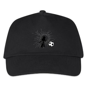Fußball Junge - Kinder Basecap - Schwarz - Vorne