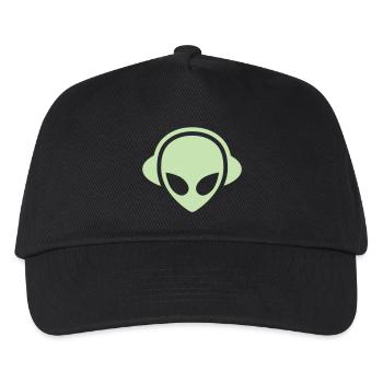 alien_headphone_vector - Kinder Basecap - Schwarz - Vorne