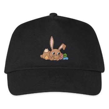 Dreaming cartoon easter bunny - Kids’ Baseball Cap - black - Front