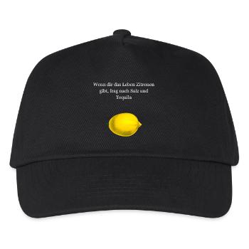 Zitrone - Kinder Basecap - Schwarz - Vorne