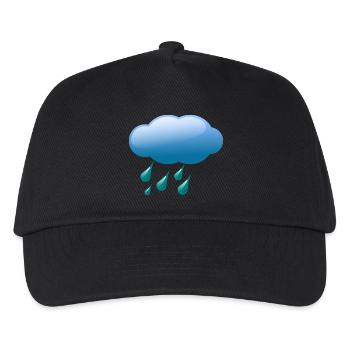 Wolken,Wetter,Regen - Kinder Basecap - Schwarz - Vorne