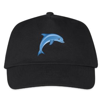 Blauer niedlicher Delphin - Kinder Basecap - Schwarz - Vorne
