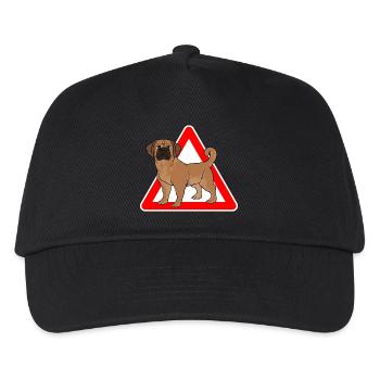 Puggle Beagle Mops Hund - Kinder Basecap - Schwarz - Vorne