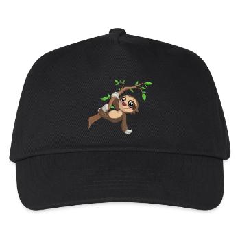Hanging cartoon sloth - Kids’ Baseball Cap - black - Front