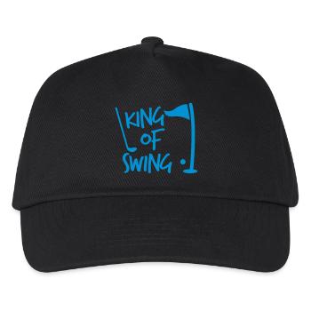 KING of SWING golf fun design with a ball club and - Kids’ Baseball Cap - black - Front