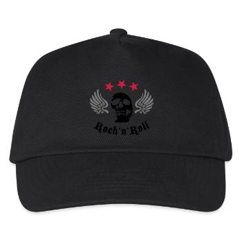 wingskull_092001_b_3c - Kids’ Baseball Cap - black - Front
