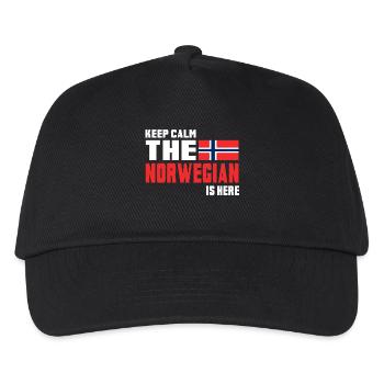 Keep Calm The Norwegian / Norwegen / Geschenk - Kinder Basecap - Schwarz - Vorne