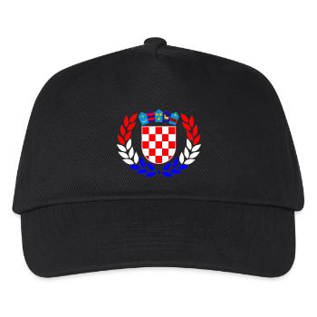 Lorbeerkranz Kroatien - Kinder Basecap - Schwarz - Vorne