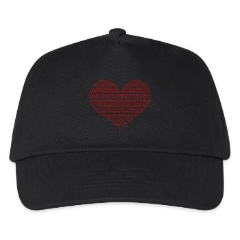 Typography Heart Shape Design Red Text I Love You - Kids’ Baseball Cap - black - Front