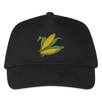 Grain graphic Yellow-green - Kids’ Baseball Cap - black - Front