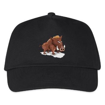 Cooles Wildschwein - Kinder Basecap - Schwarz - Vorne