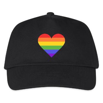 Rainbow Heart - Kinder Basecap - Schwarz - Vorne