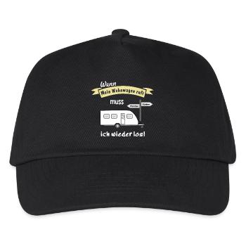 mein wohnwagen ruft - Kinder Basecap - Schwarz - Vorne