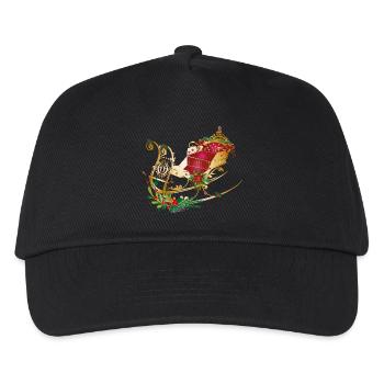 Horse sleigh decorated for Christmas - Kids’ Baseball Cap - black - Front