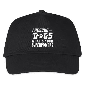 Ich rette Hundehemd - Kinder Basecap - Schwarz - Vorne