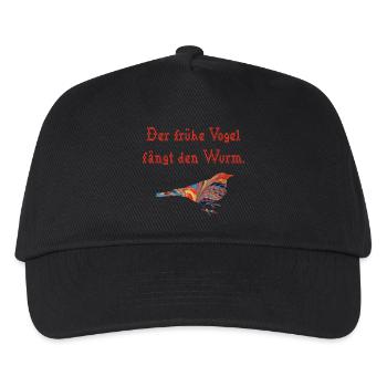 the early bird catches the worm e 58 - Kids’ Baseball Cap - black - Front