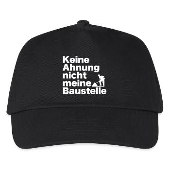 Keine Ahnung — Nicht meine Baustelle - Kinder Basecap - Schwarz - Vorne