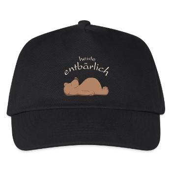flauschiger, knuffiger Bär - Kinder Basecap - Schwarz - Vorne