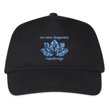 mantra om namo bhagavate vasudevaya e 206 - Kinder Basecap - Schwarz - Vorne
