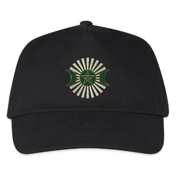 Mond - Pentagramm - Venusblume - grün - Kinder Basecap - Schwarz - Vorne