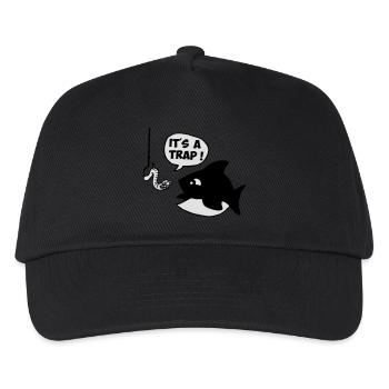 Fischer gift idea fisherman fisher fish funny jok - Kinder Basecap - Schwarz - Vorne