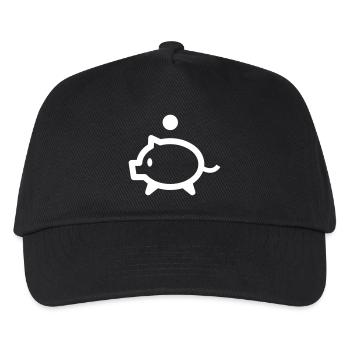 Tirelire avec pièce - Casquette de baseball Enfant - noir - Devant