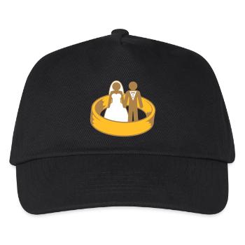 amant couple robe équipe rond cercle se marier rin - Casquette de baseball Enfant - noir - Devant