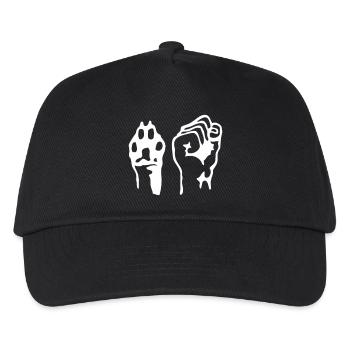 Pfote und Faust - Kinder Basecap - Schwarz - Vorne