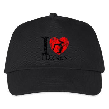 i love Turnen Kunstturnen Bodenturnen - Kinder Basecap - Schwarz - Vorne