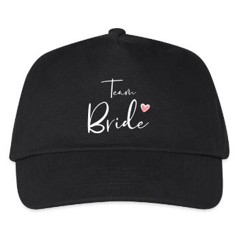 Team Bride Herz Junggesellinnenabschied Geschenk - Kinder Basecap - Schwarz - Vorne