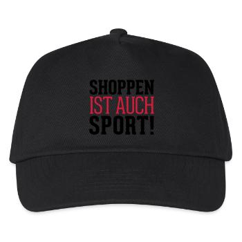 Shoppen ist auch Sport! - Kinder Basecap - Schwarz - Vorne