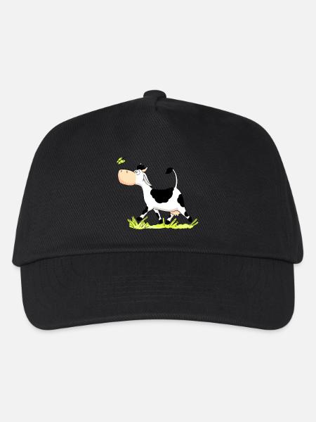 Cow chasing Butterfly - Kinder Basecap - Schwarz