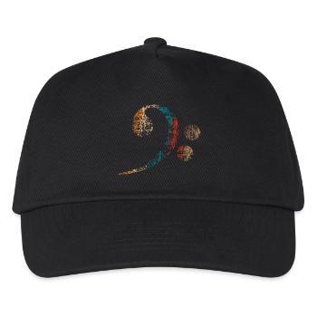 Clé basse, Basse Clef vintage distressed - Casquette de baseball Enfant - noir - Devant
