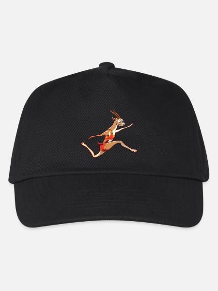 Slender Gazelle Performing a Long Jump - Kids’ Baseball Cap - black