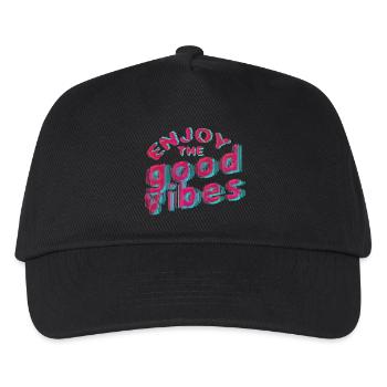 Good Vibes (Schriftzug) 01 - Kinder Basecap - Schwarz - Vorne