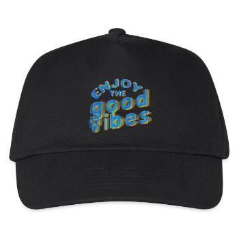 Good Vibes (Schriftzug) 02 - Kinder Basecap - Schwarz - Vorne