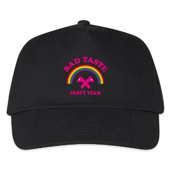 Bad Taste Party Team (Einhorn, Regenbogen, Cooper) - Kinder Basecap - Schwarz - Vorne