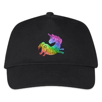 Unicorn glitter Rainbow - Kids’ Baseball Cap - black - Front