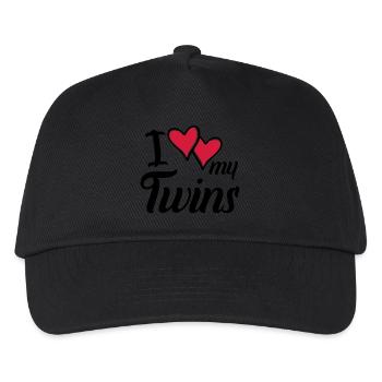 i love my twins hearts - Kinder Basecap - Schwarz - Vorne