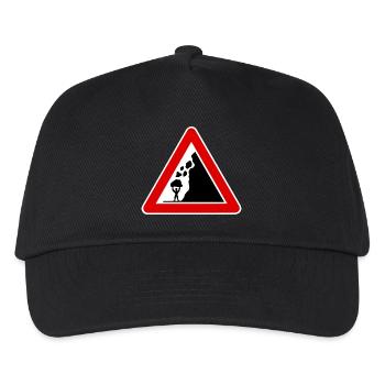 falling rocks, funny road sign bodybuilding - Kids’ Baseball Cap - black - Front