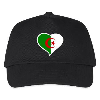 Algerien Herz Flagge - Kinder Basecap - Schwarz - Vorne