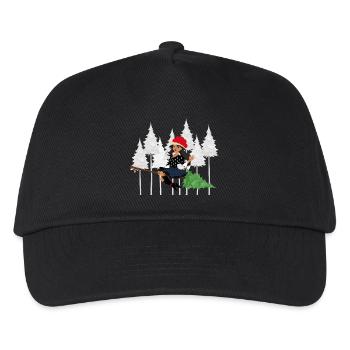 Moderne Schwarzwald Hexe Bollenhut Besen - Kinder Basecap - Schwarz - Vorne