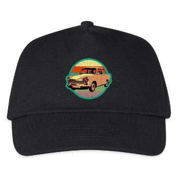Coole Trabi DDR Pappe im retro used look - Kinder Basecap - Schwarz - Vorne