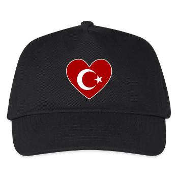 Coeur comme drapeau turc - Casquette de baseball Enfant - noir - Devant