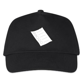 Blatt Papier Auftragsliste - Kinder Basecap - Schwarz - Vorne