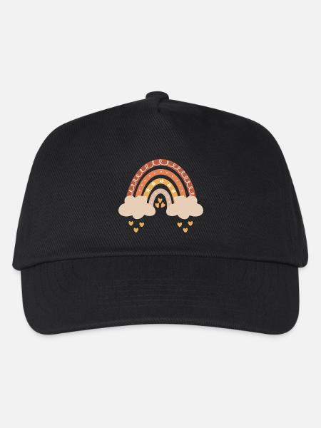 Boho Regenbogen Naturtöne Baby Babyparty Geschenk - Kinder Basecap - Schwarz