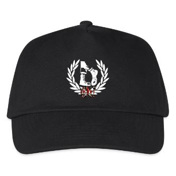 UK Boots Lorbeer Flaggenstil Oi! Skinhead - Kinder Basecap - Schwarz - Vorne